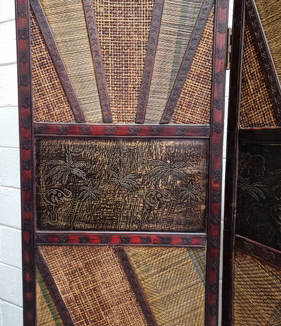 Vintage Three Panel Room Divider With Elephants | Antique & Vintage | Moonee Ponds Antiques | Australia Wide Delivery
