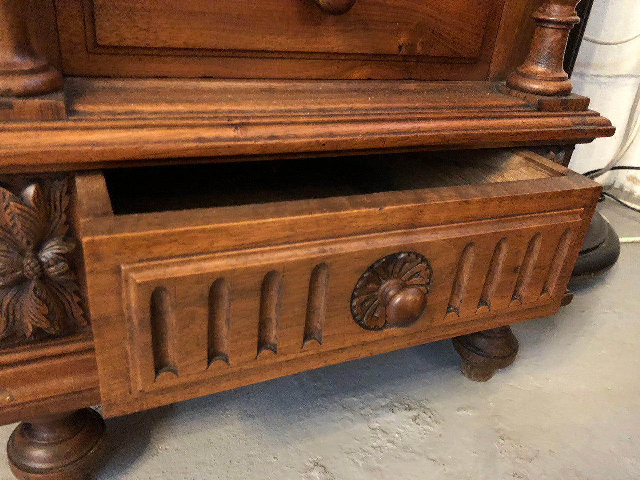Henry II Style Walnut Inset Marble Top Single Bedside | Antique & Vintage | Moonee Ponds Antiques | Australia Wide Delivery