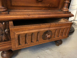 Henry II Style Walnut Inset Marble Top Single Bedside | Antique & Vintage | Moonee Ponds Antiques | Australia Wide Delivery