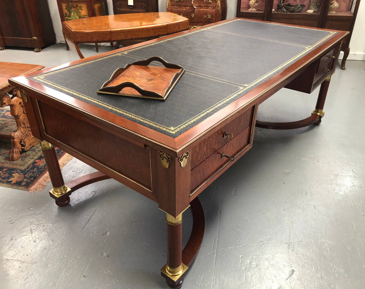 An Impressive French Deco Empire Mahogany Desk | Antique & Vintage | Moonee Ponds Antiques | Australia Wide Delivery