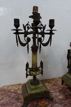French Gilt Onyx Clock Set | Antique & Vintage | Moonee Ponds Antiques | Australia Wide Delivery