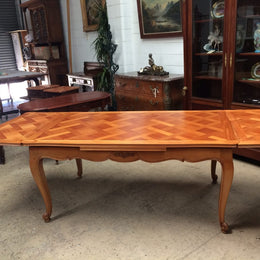 Cherrywood Parquetry Top Extension Dining Table