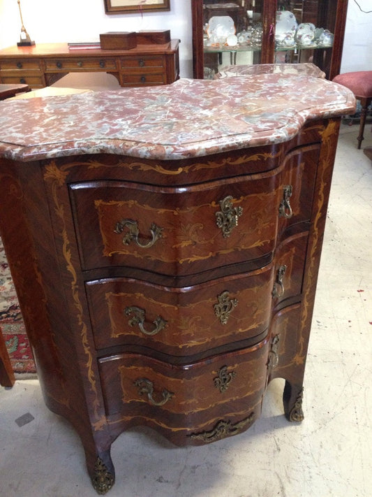 Antique French Walnut Marquetry Commode