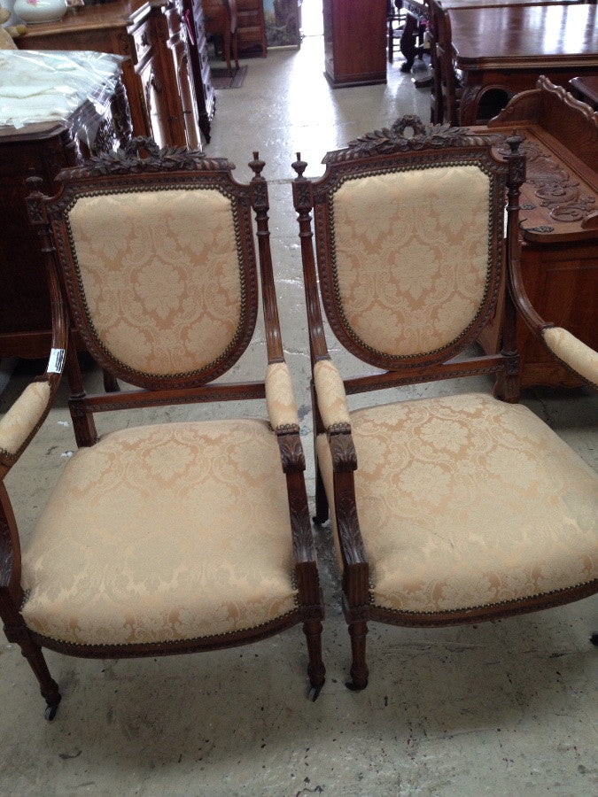 Pair Louis Xvi Style Fauteuils | Antique & Vintage | Moonee Ponds Antiques | Australia Wide Delivery