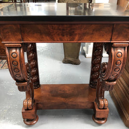 Antique French Flame Mahogany Console Table