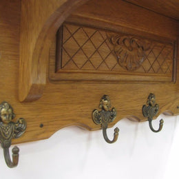 French Oak Carved Hat Rack