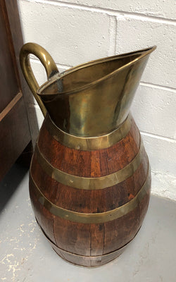 Large French Oak Coopered With Copper Wine Jug | Antique & Vintage | Moonee Ponds Antiques | Australia Wide Delivery