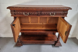 Henry II Style Nicely Carved French Oak Server | Antique & Vintage | Moonee Ponds Antiques | Australia Wide Delivery