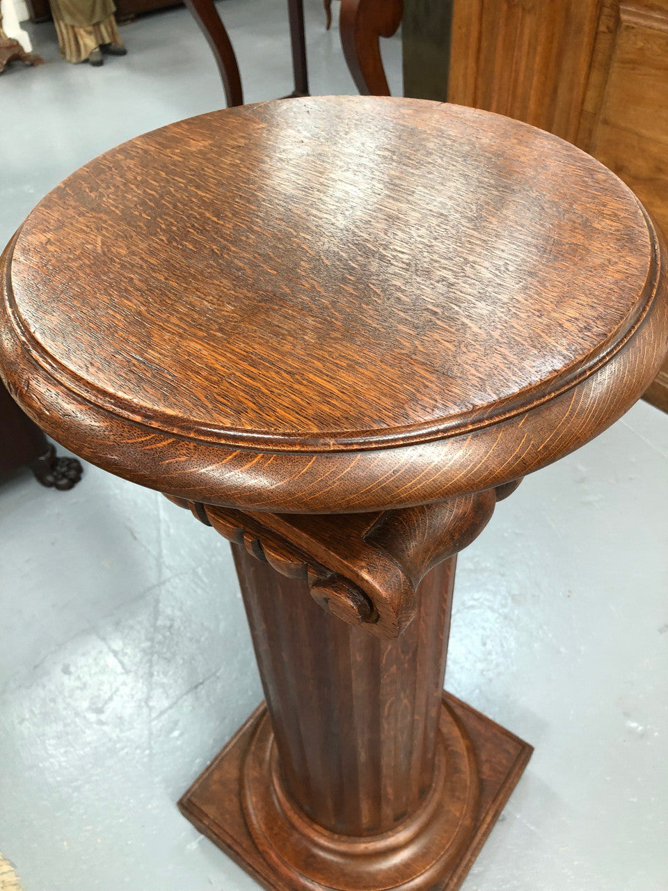 Stunning Tudor Style English Oak Pedestal | Antique & Vintage | Moonee Ponds Antiques | Australia Wide Delivery