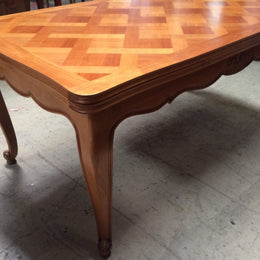 Cherrywood Parquetry Top Extension Dining Table