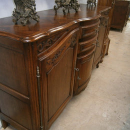 Antique French Oak Three Door Sideboard