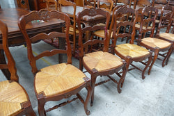 Set of 8 French Oak Dining Chairs | Antique & Vintage | Moonee Ponds Antiques | Australia Wide Delivery