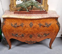 Attractive French Louis XV Style Walnut Two Drawer Marquetry Inlaid Commode | Antique & Vintage | Moonee Ponds Antiques | Australia Wide Delivery