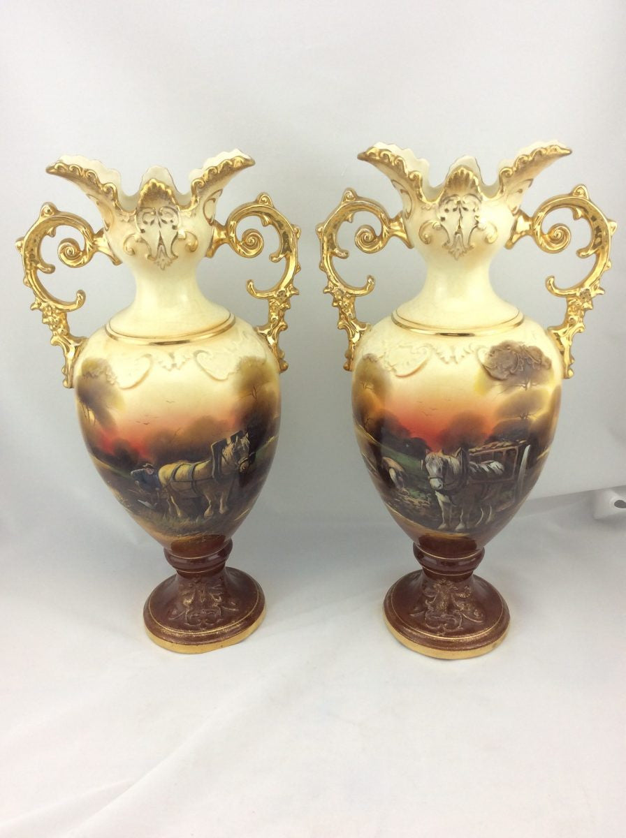 Pair Late Victorian English Vases | Antique & Vintage | Moonee Ponds Antiques | Australia Wide Delivery