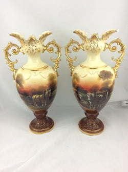 Pair Late Victorian English Vases | Antique & Vintage | Moonee Ponds Antiques | Australia Wide Delivery