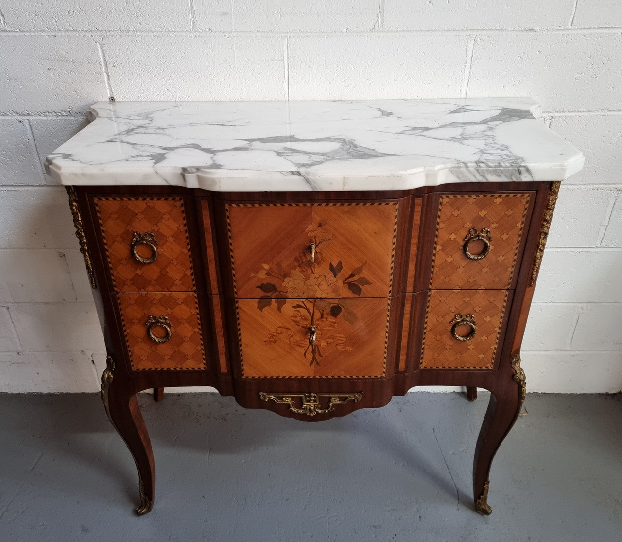 Beautiful French Marquetry Inlaid Transitional Commode | Antique & Vintage | Moonee Ponds Antiques | Australia Wide Delivery