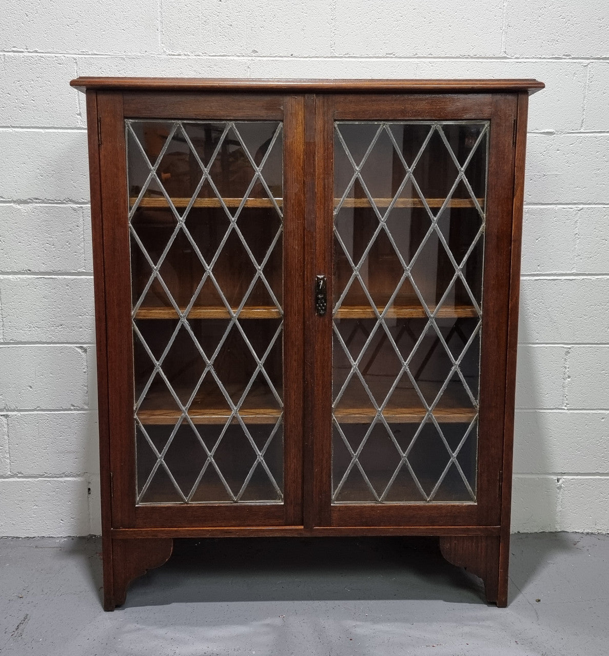 Leadlight Oak Bookcase - Display Cabinet | Antique & Vintage | Moonee Ponds Antiques | Australia Wide Delivery