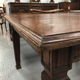 Amazing French 19th century large farmhouse dark oak dining table, with a fabulous top and in very good condition.