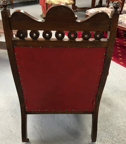 Leather Walnut Button Back Library Chair | Antique & Vintage | Moonee Ponds Antiques | Australia Wide Delivery