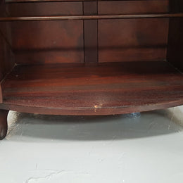 Antique Flame Mahogany Claw Foot Shoe Cupboard