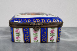 Lovely Antique Limoges Style Hand Painted Porcelain Casket Trinket Box | Antique & Vintage | Moonee Ponds Antiques | Australia Wide Delivery