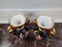 Pair Antique 19th Century Paris Porcelain Grecian Style Vases | Antique & Vintage | Moonee Ponds Antiques | Australia Wide Delivery