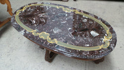 French Marble Oval Top Coffee Table | Antique & Vintage | Moonee Ponds Antiques | Australia Wide Delivery