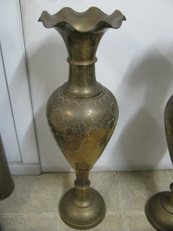 Pair Of Indian Brass Vases | Antique & Vintage | Moonee Ponds Antiques | Australia Wide Delivery