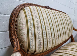 French Carved Walnut Louis XV Style Settee & Two Matching Armchairs | Antique & Vintage | Moonee Ponds Antiques | Australia Wide Delivery