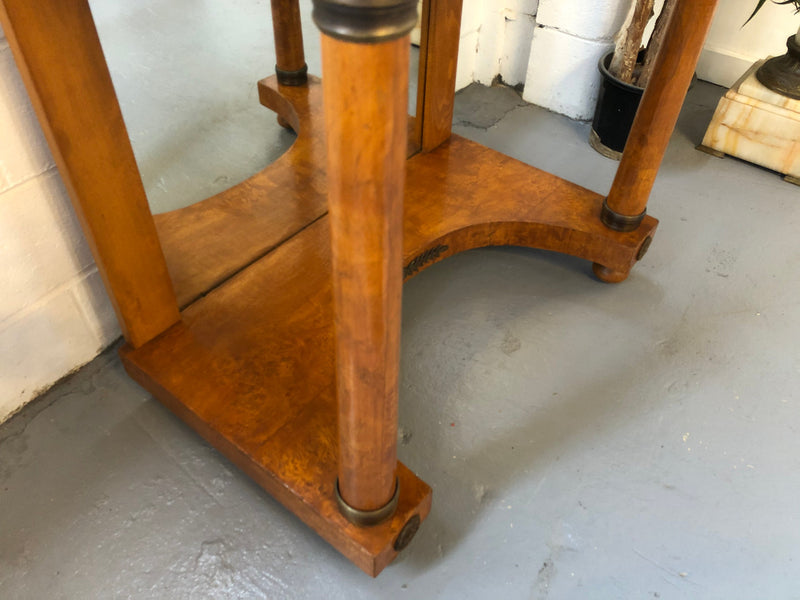 Art Deco Empire Style Console/Desk. It has a mirror underneath and a dawer. It could be used as a console table or as a small desk. In good restored condition.