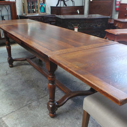 A Large French Farmhouse Oak Extension Table