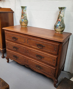 Louis XV Style French Oak Chest of Three Drawers | Antique & Vintage | Moonee Ponds Antiques | Australia Wide Delivery