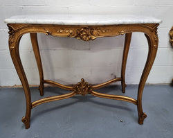 French Louis XV Style Gilt Wood Carved Center Table with Marble Top | Antique & Vintage | Moonee Ponds Antiques | Australia Wide Delivery