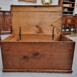 Late Victorian Pine Blanket Box Trunk