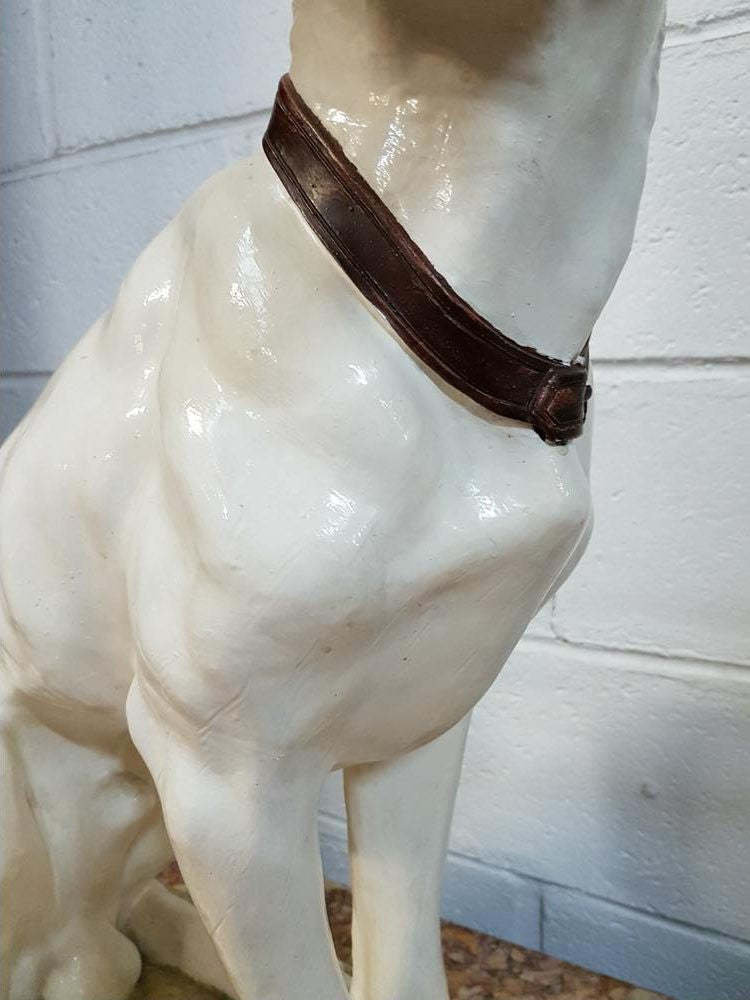 Large Antique Painted Terracotta Dog Statue | Antique & Vintage | Moonee Ponds Antiques | Australia Wide Delivery