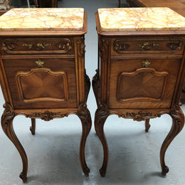 Beautiful Pair Of French Carved Bedside Cabinets