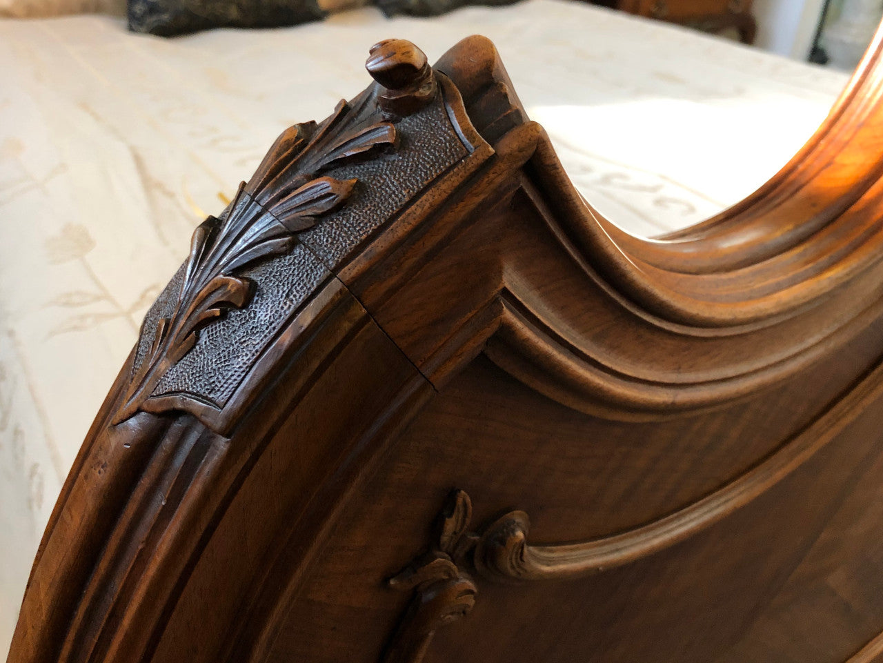 Antique French Walnut Louis XV Style Queen Size Bed | Antique & Vintage | Moonee Ponds Antiques | Australia Wide Delivery