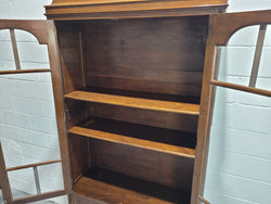 English Walnut Two Door Bookcase With Original Glass | Antique & Vintage | Moonee Ponds Antiques | Australia Wide Delivery