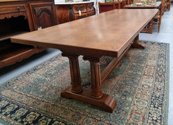 French Oak Double Pedestal Farmhouse Dinning Table | Antique & Vintage | Moonee Ponds Antiques | Australia Wide Delivery