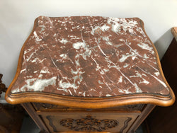 Single French Carved Bedside With Inset Marble Top | Antique & Vintage | Moonee Ponds Antiques | Australia Wide Delivery