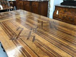 Superb Oak & Walnut 19th Century Parquetry Top Extension Table | Antique & Vintage | Moonee Ponds Antiques | Australia Wide Delivery
