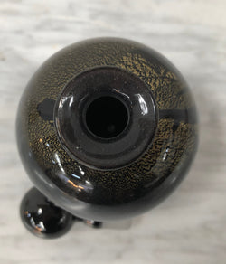 Nick Wirdnam Round Black & Gold Art Glass Scent Bottle | Antique & Vintage | Moonee Ponds Antiques | Australia Wide Delivery