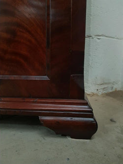 Late Georgian Flame Mahogany Case Moon Phase Dial Grandfather Clock | Antique & Vintage | Moonee Ponds Antiques | Australia Wide Delivery