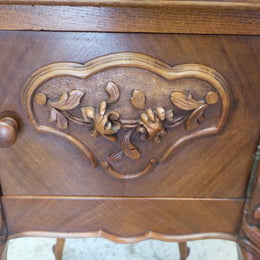 French Walnut Single Bedside Cabinet