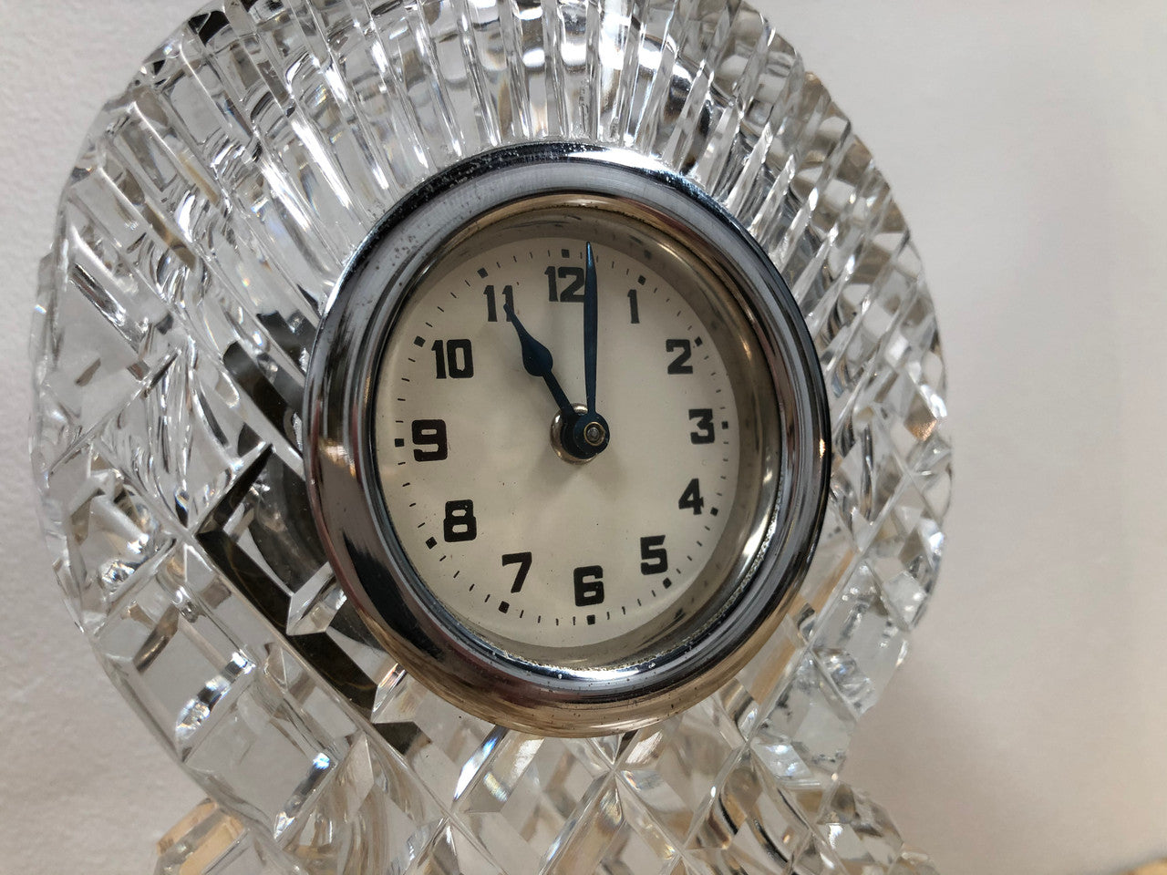 Vintage Cut Crystal Clock Mantle Clock