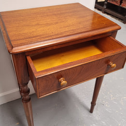 Single Mahogany One Drawer Bedside