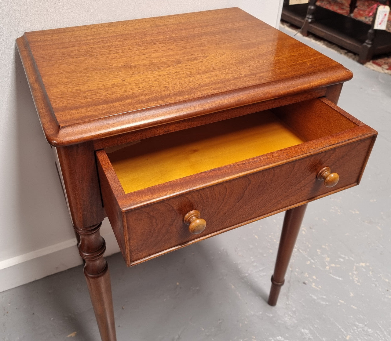 Single Mahogany One Drawer Bedside