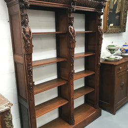 Antique 19th Century French Beautifully Carved Open Bookcase