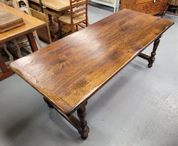 Rustic French Oak Stretcher Base Farmhouse Dining Table | Antique & Vintage | Moonee Ponds Antiques | Australia Wide Delivery