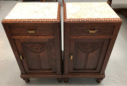 Pair Of French Art Deco Oak Bedside Cabinets | Antique & Vintage | Moonee Ponds Antiques | Australia Wide Delivery